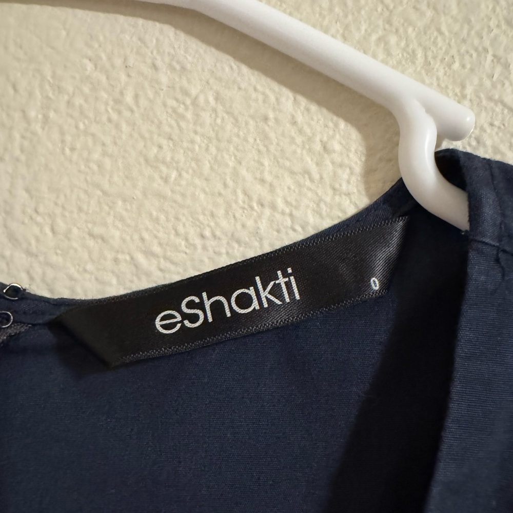 eShakti Navy and White Midi Dress - Picture 2 of 3